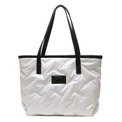 Amazon top seller 2023 new arrival korean luxury puffer tote bag wholesale tote large capacity handbags for ladies shopping