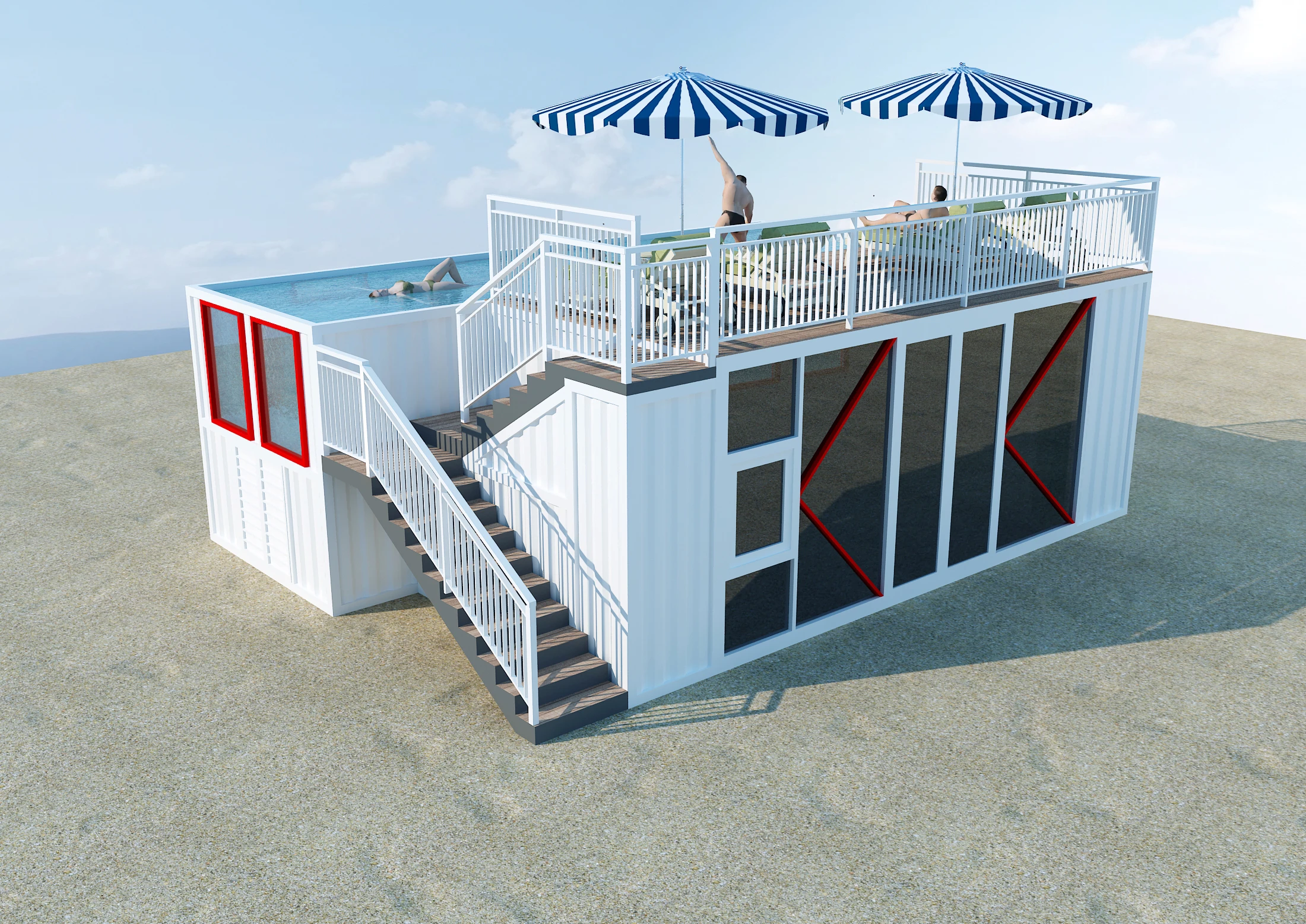 Современный 20-футовый 40-футовый роскошный сборный бассейн сборные дома для продажи