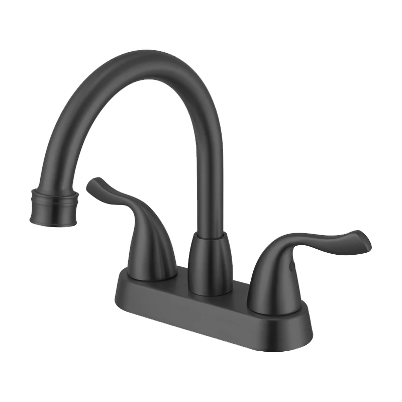 Two  Holes Three Holes  Brushed Gold Stainless Steel Double Handle Centerset Bathroom Faucet Basin Mixer Tap