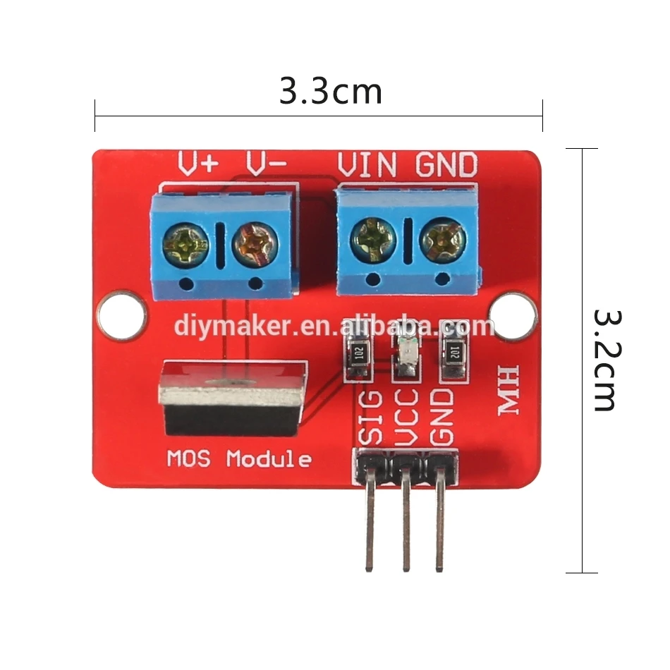 IRF520 Mosfet Driver Module For Arduino MCU ARM For Raspberry Pi 3.3v-5V PWM Dimming LED