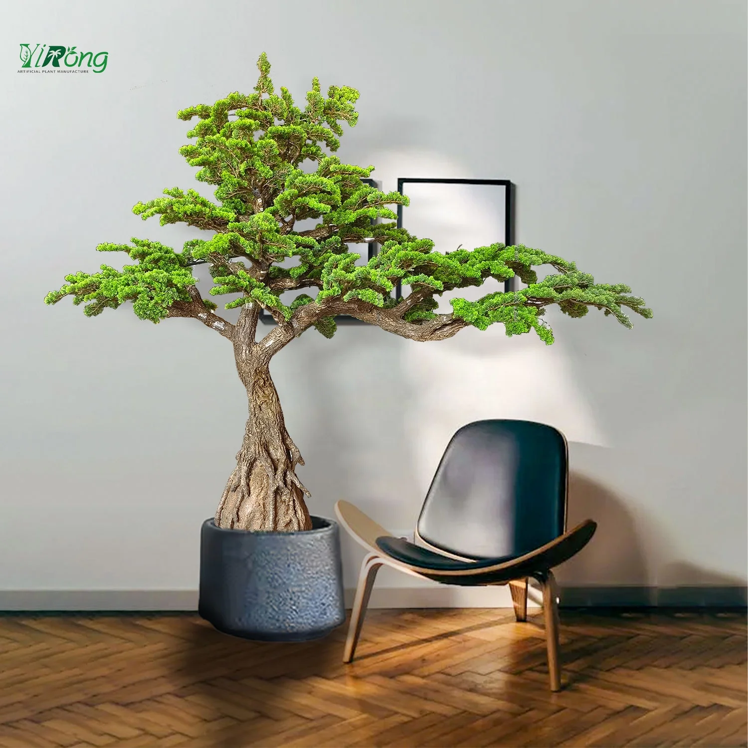 Customizable DIY Trees Handmade High Quality Looks Real Fake Big Tree Fiberglass Artificial Pine Bonsai Tree For Interior Decor