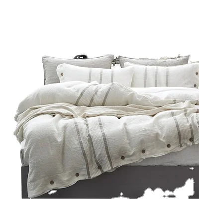 Flax Linen bed sheet set washed French Linen bedding sets