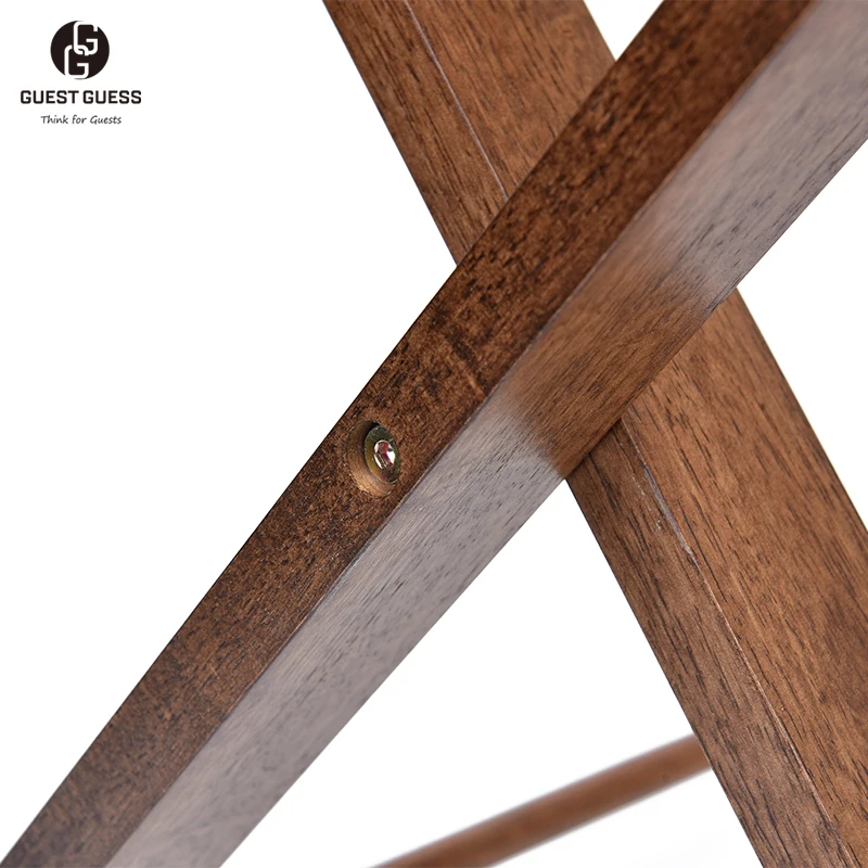 Compact Size Wooden Luggage Stand Folding Luggage Rack for Hotels