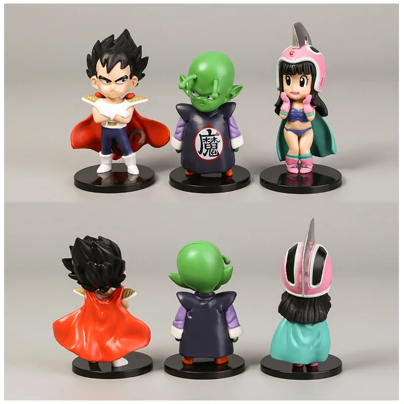 6 pcs dragon Ball cartoon hand toy Sun Wukong doll Vegeta model decoration pieces 3D
