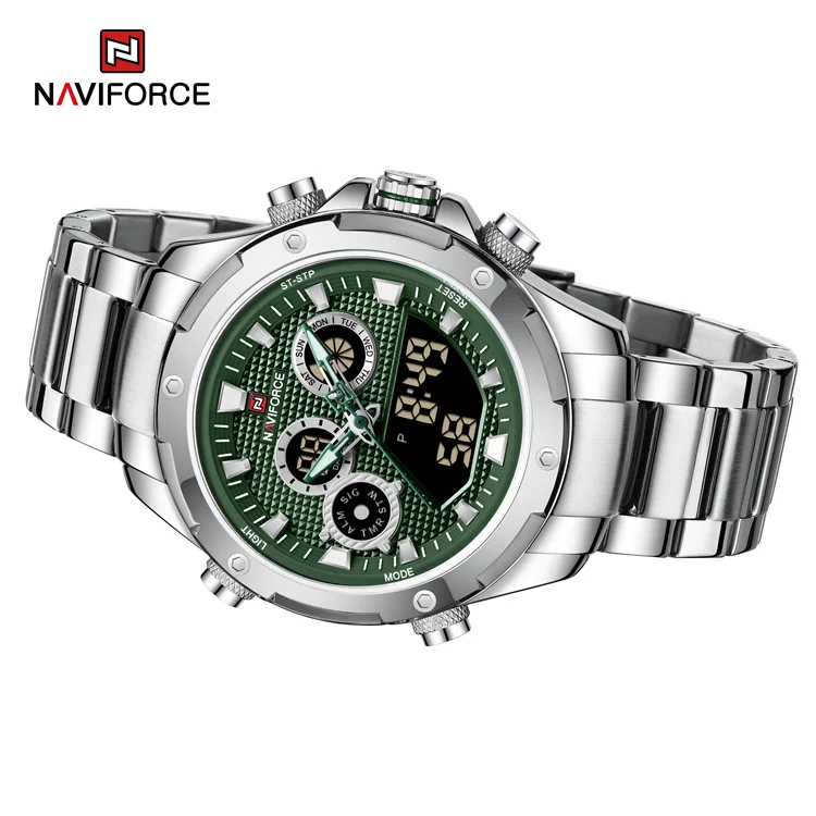 Navifforce 9217 SGN новые фабричные оптовые мужские часы с ЖК-дисплеем наручные цифровые спортивные аналоговые для мужчин relojes
