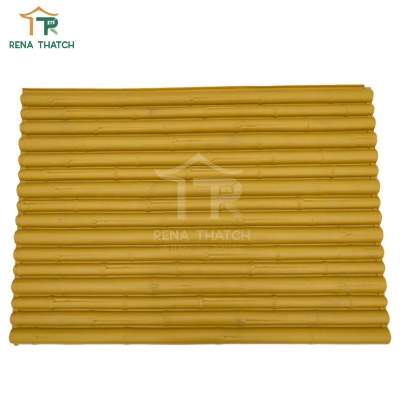 Weather resistant Fireproof artificial bamboo fence panels plastic bamboo screening synthetic bamboo lattice