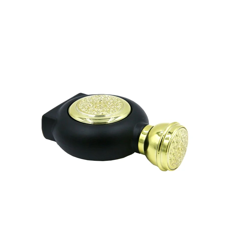 Luxury 50ml Black Empty Perfume Glass Bottle with Gold Spray Cap Pump