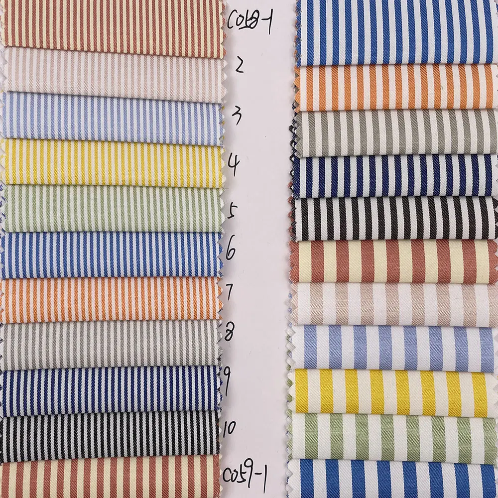 Wholesale Super Soft Woven Stripe Yarn Dyed School Uniform Shirt Skirt Fabric Material