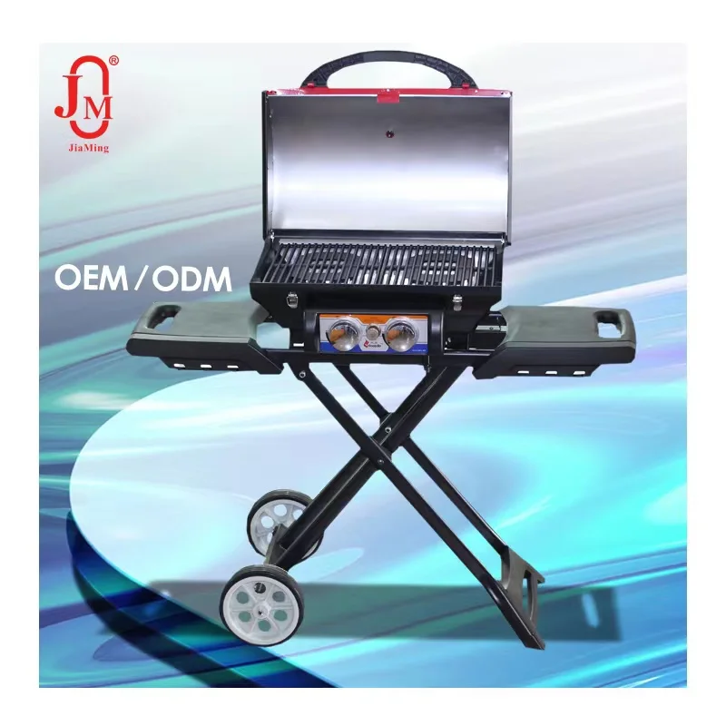 OEM outdoor picnic camping cookware Double Burner gas cooker portable Stainless Steel foldable double burner camping stove