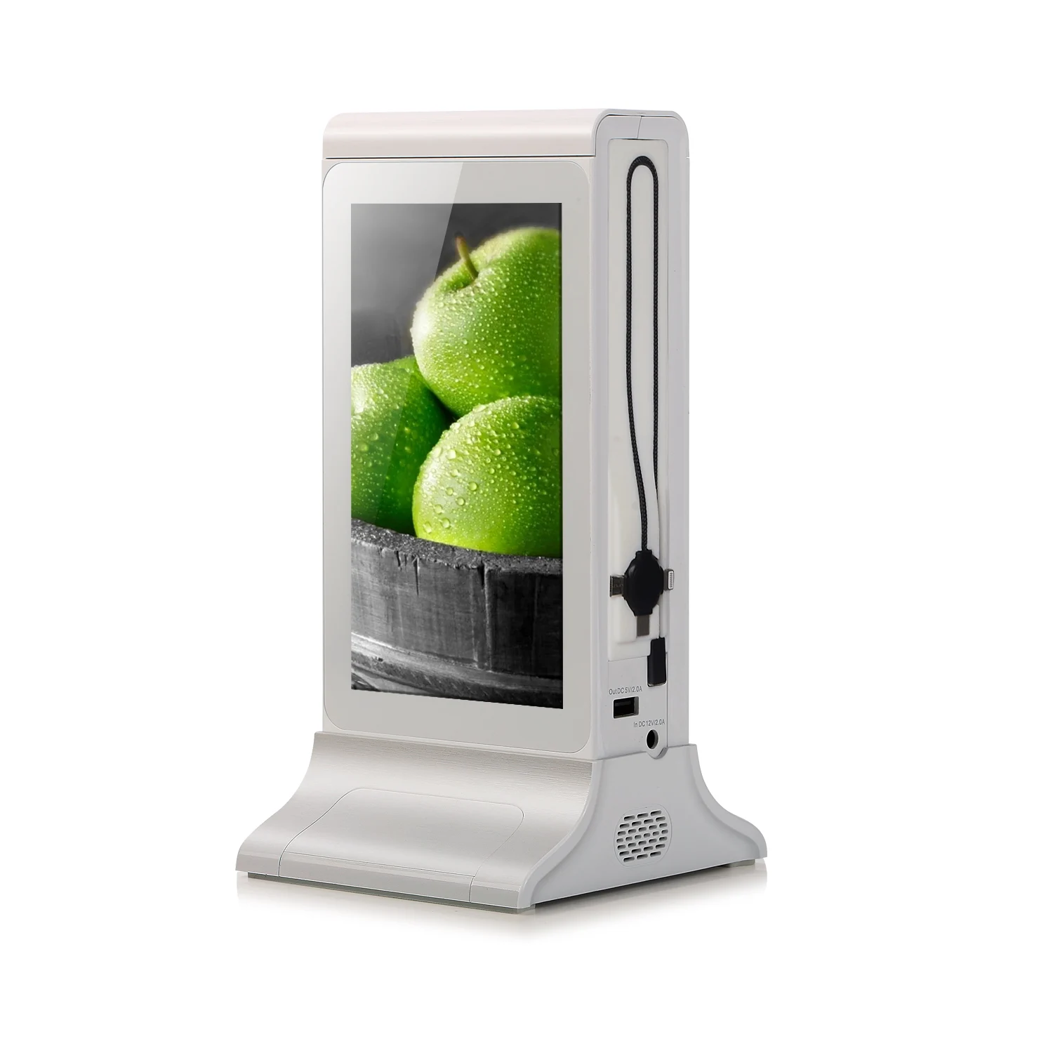 Wireless charger advertising display 7 inch android table top digital advertising display
