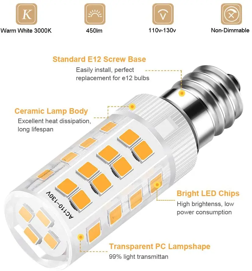  Новый теплый белый E12 светодиодные лампы 5 Вт LED лампа-канделябр базы свет мозоли СИД осветительная лампочка для