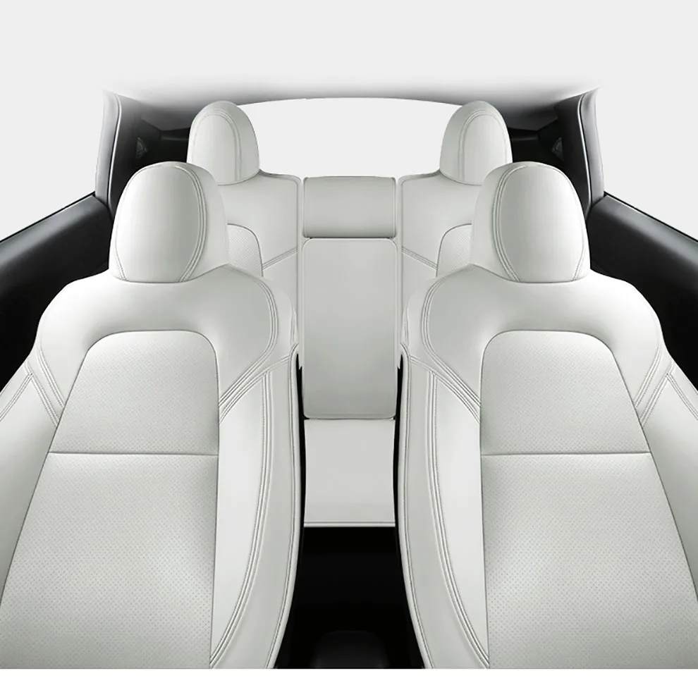 Sports Style  PU Leather Car Seat Covers Full Set Protector for Tesla Model3