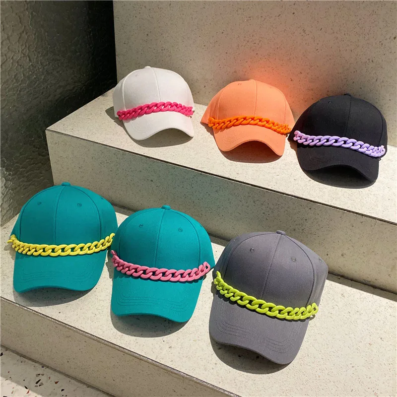 
2021 wholesale man women sports strap baseball cap chain hat 
