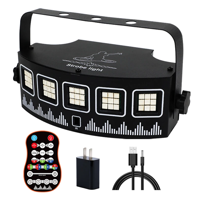 2022 Mini 5 eye Strobe Laser Light + LED Beam Light Professional Stage Lighting Equipment For Bar Dj Disco 