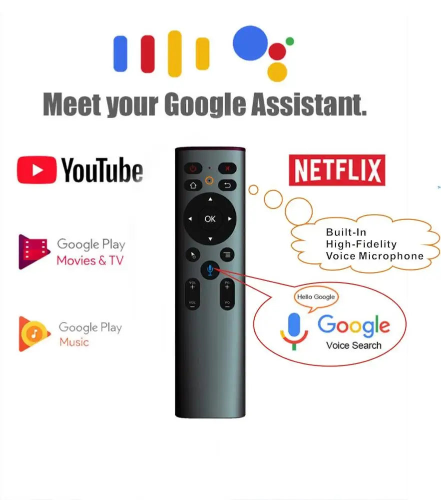 
New A6 Google Voice Air Mouse 2.4GHz Remote Control Wireless Fly mouse smart TV keyboard 