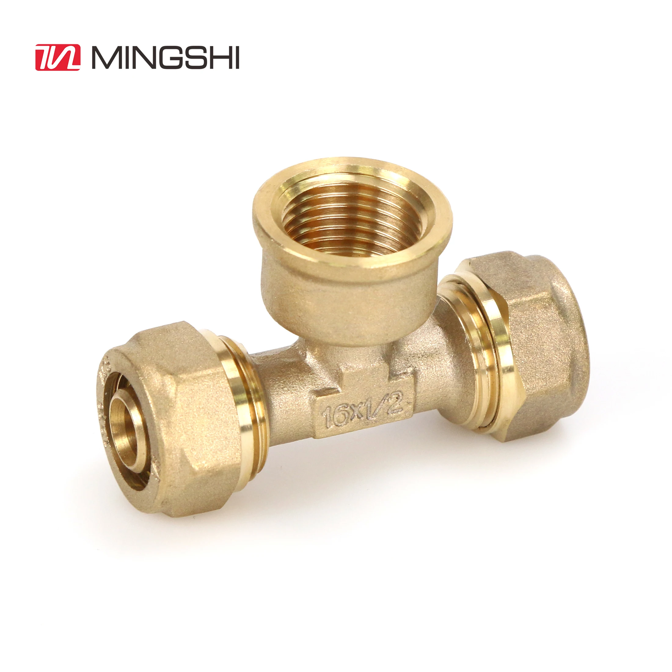 compression Fittings nature color 16mm 20mm 26mm 32mm factory direct sales high quality water pipe pex brass fitting