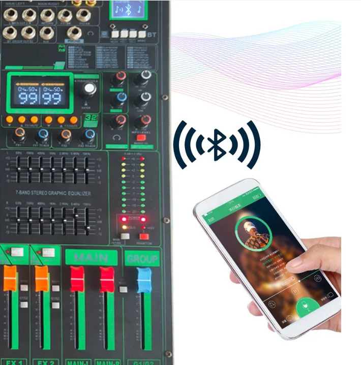 GBUB PMA802FX  8 Channel Dual Grouping Professional Audio mixer Console with dual 99 DSP 48V Phantom/MP3/USB//BT