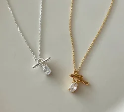 Hot Selling 925 Sterling Silver Geometric Zircon Jewelry Necklace Simple Fashion Niche Rattle Necklace For Women