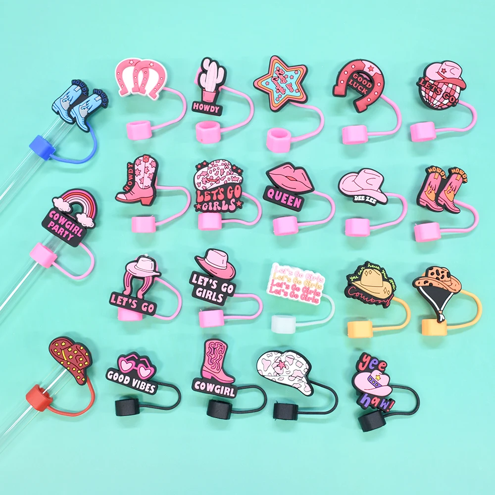 Topper Charms Reusable Metal Charms Straw Topper For Gift Shoes Charms For Wome Luxury Brand Straw Toppers 10mm