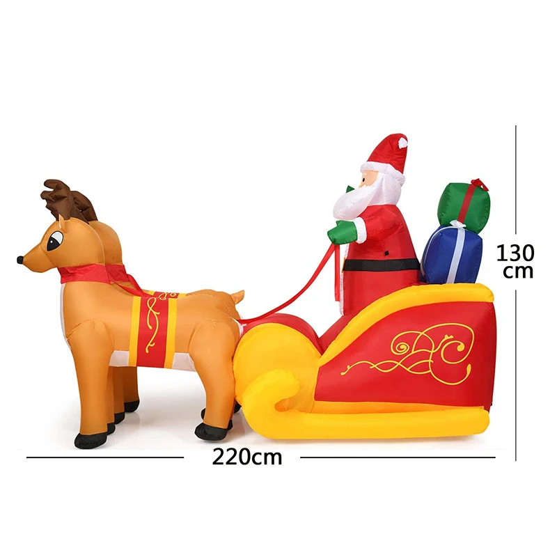 New Products Outdoor Decoration 26Ft Model Riding On Sleigh With Christmas Inflatable Santa Claus