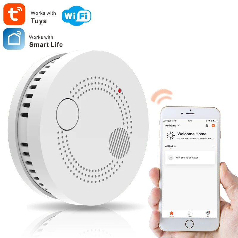 
TUV en14604 tuya smart life WIFI smart home smoke alarm detector with new remote silence functionality 