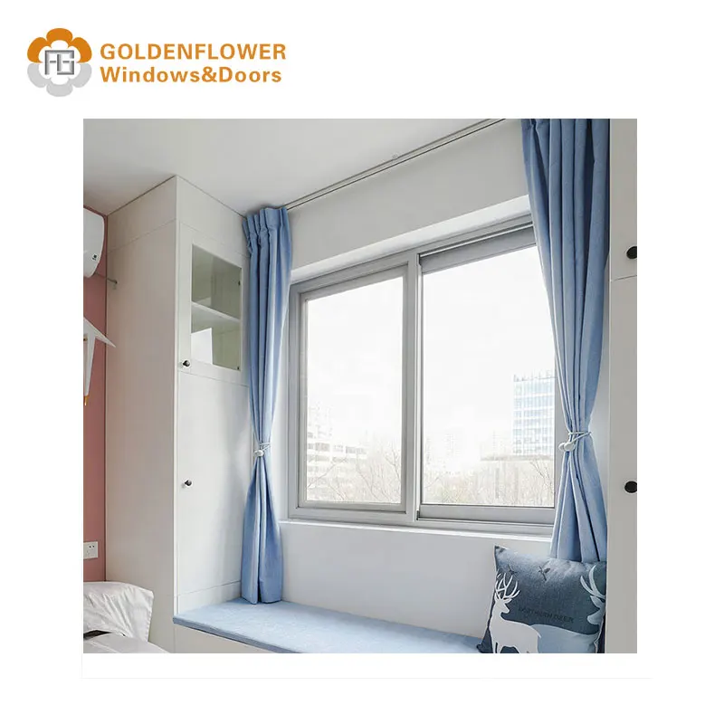 American Style Sliding UPVC Windows with Vinyl Grills Horizontal Glass and Aluminum Frame Screened Aluminum Product