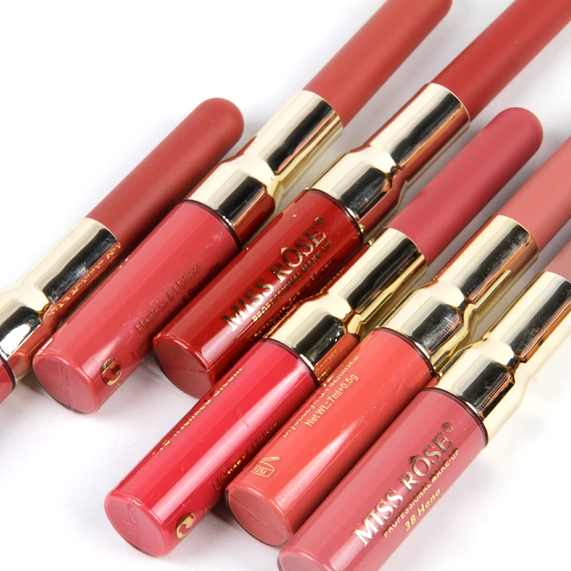 
Ready To Ship New Arrival Miss Rose High Pigment 2 IN 1 Lip Liner +Lip Gloss 