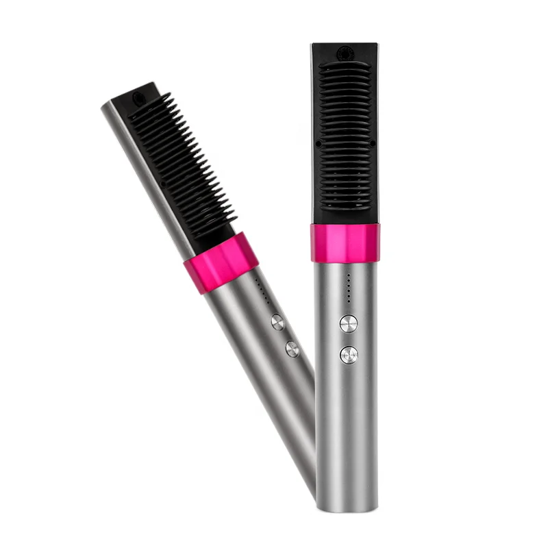 Magic Electric Usb Charging Wireless Hair Straightener Comb Negative Ion Care Mini Cordless Hair Straightening Comb