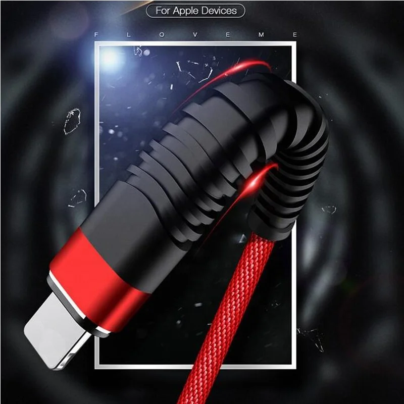 design 1m USB Cable 5V/2A Charger 480Mbps Data Transfer High Tensile Braided Cable For iPhone