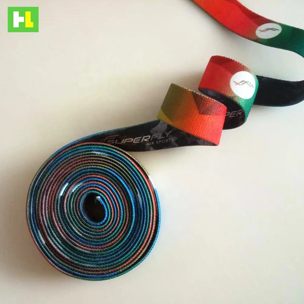 Customized sublimation printed web band elastic webbing belt 25 mm wide for running race/sport accessory