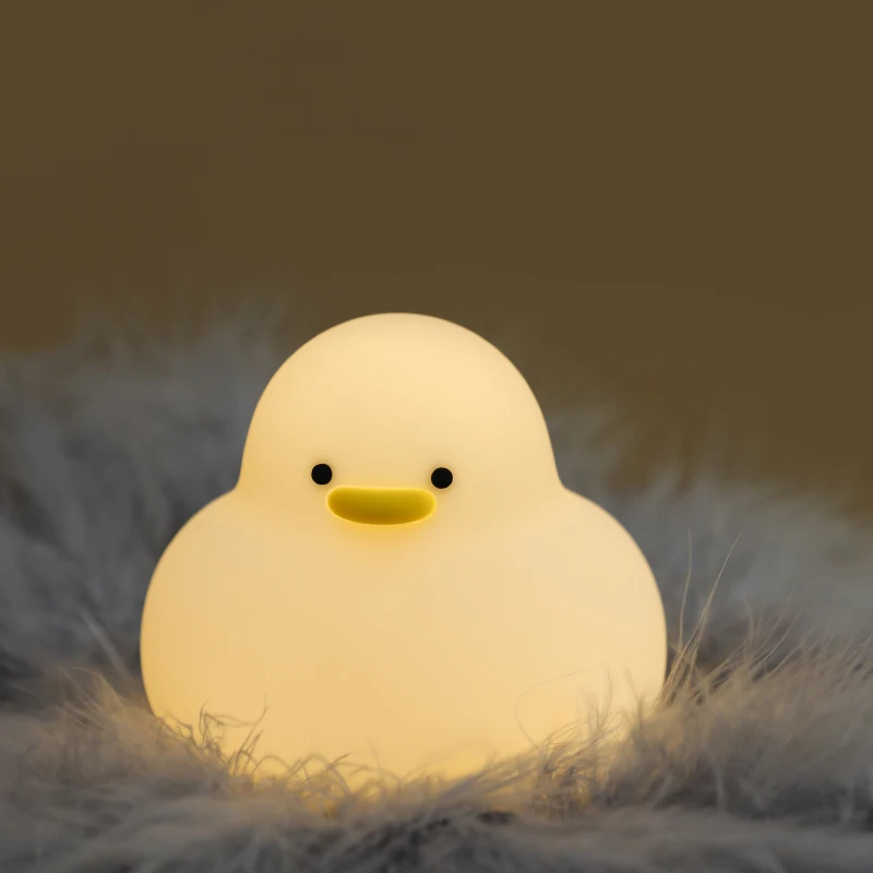 Duck LED Night Light Lamp with USB Rechargeable Timing Adjustable Brightness Cute Modern Small 60 Night Lamp for Bedroom 50000