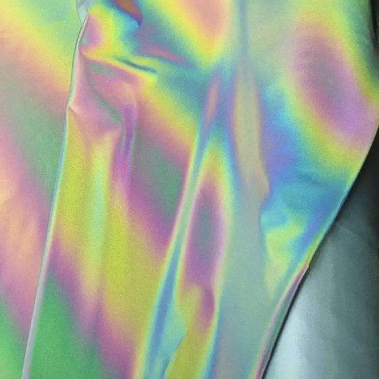 Good Selling Durable Rainbow Reflective Fabric for Fashion Jacket