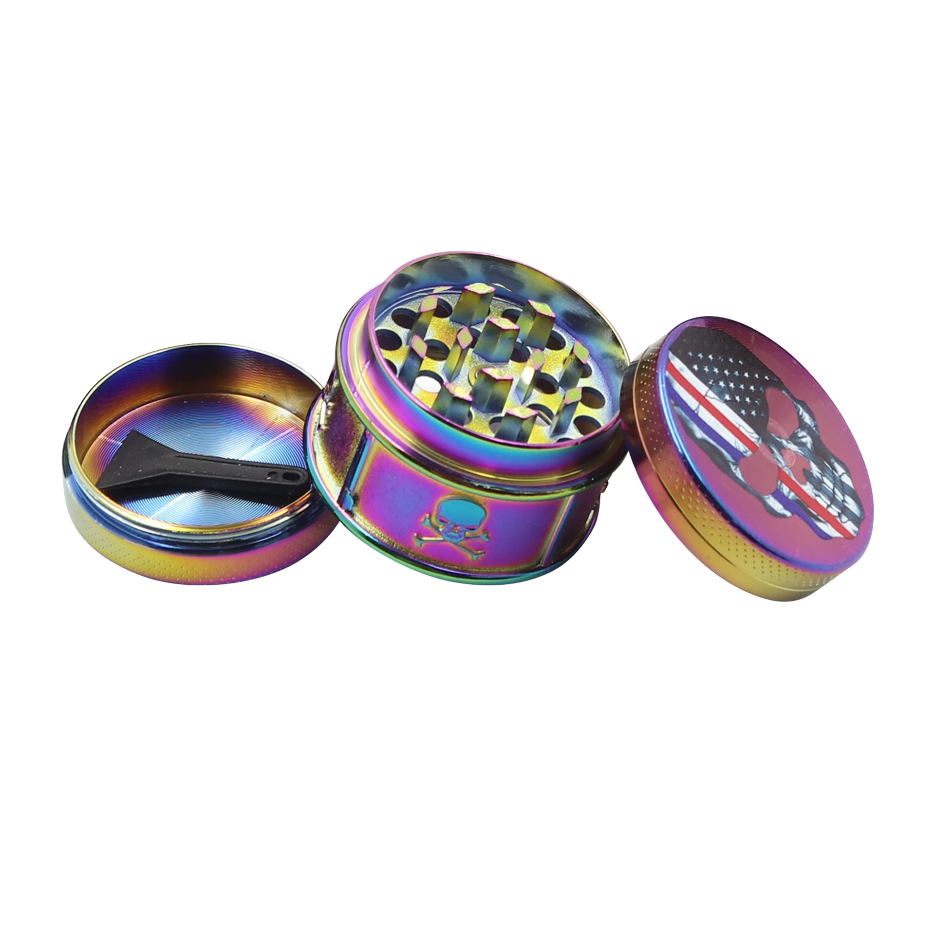 55mm Cube Dry Herbal Grinder 4 Part Herb Grinder Rolling Tray Set with Grinder