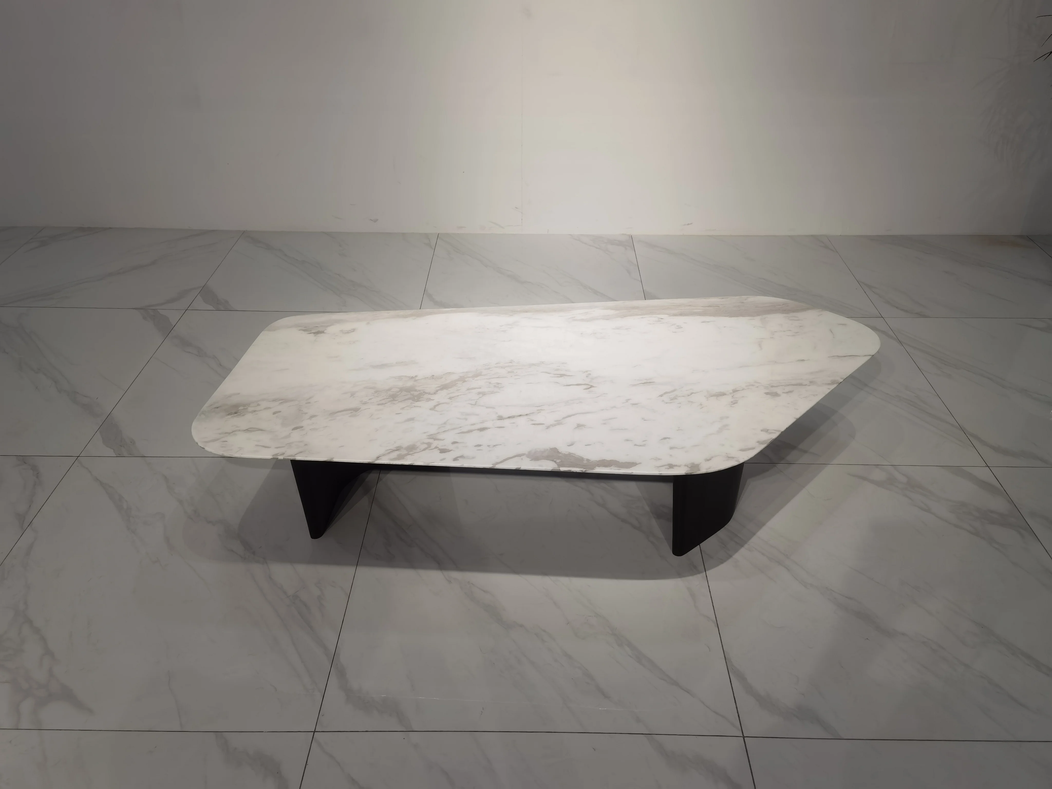 Italian Creative Modern Design Living Room Furniture Office Wooden Base Irregular Shape Marble Top Luxury Center Coffee Tables