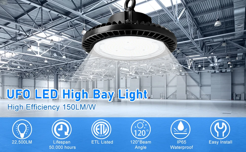 Industrial LED UFO for USA&Canada market DLC approved 100W 150W 200W 240W 300W 400w 500w ufo led high bay light