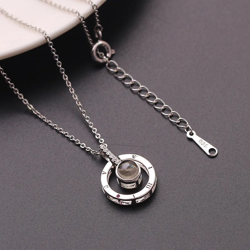 Romantic Jewelry 100 Languages I Love You Memory Projection Pendant Necklace
