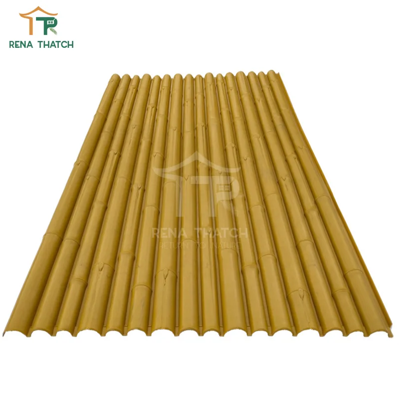 Weather resistant Fireproof artificial bamboo fence panels plastic bamboo screening synthetic bamboo lattice