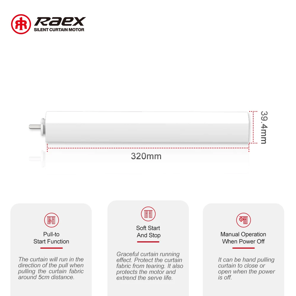 Tuya Zigbee 6.2m Driver 1.2nm Smart Wifi Rs485 Round Curtain Motor