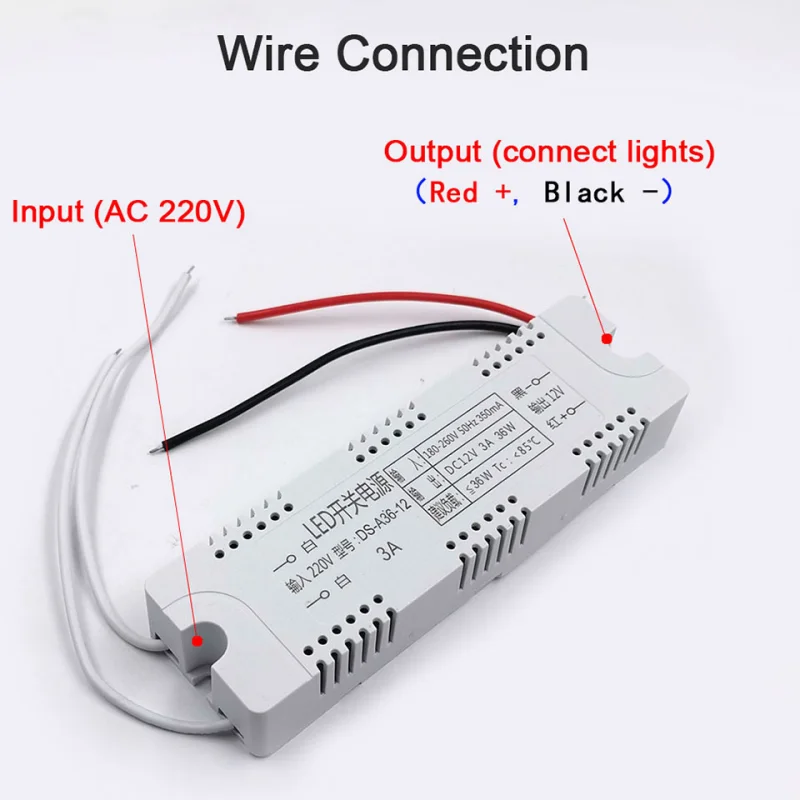 Пластиковый корпус 5a 12v 2.5a Импульсные блоки питания 18w 24w 36w 48w 60w 72w Светодиодный драйвер