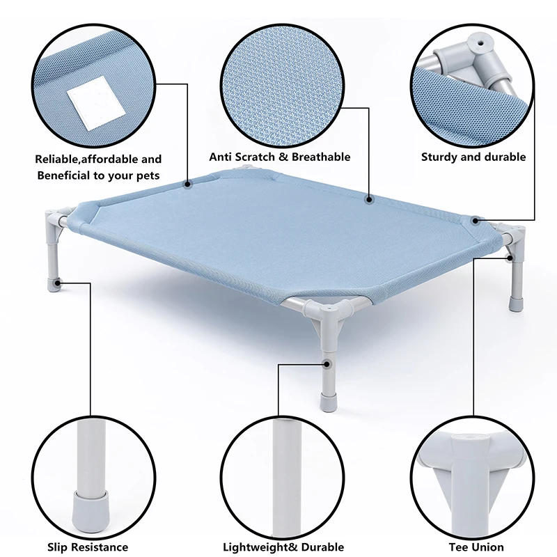 New Arrival Luxury Durable Mesh Breathable Raised Elevated Dog Bed With No-slip Feet Stable Frame