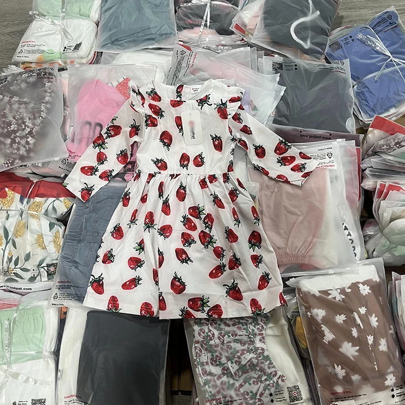 Branded Kids Girls Dresses Stock Original Surplus Overruns Leftover Baby Wears Summer Clothes