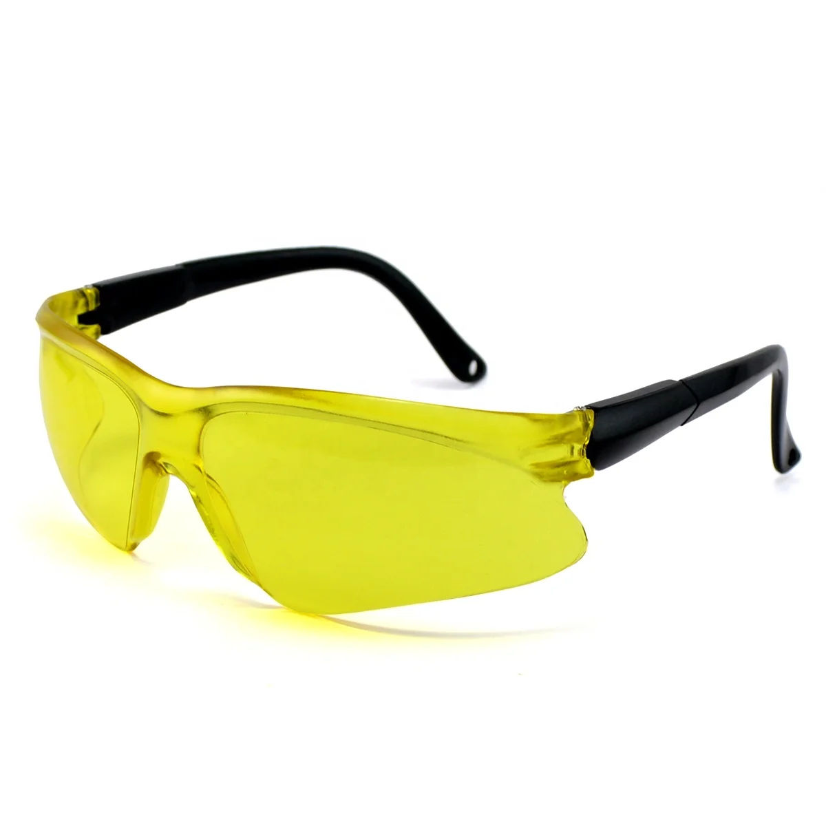 Z87.1 Night Vision Yellow Polycarbonate Lens Adjustable Temples Scratch Resistant Safety Glasses Goggles