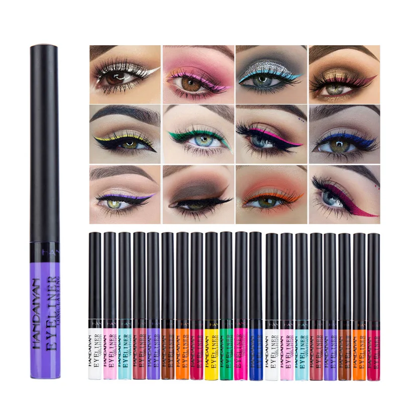 HANDAIYAN Wholesale 42 Colors Long Lasting Liquid Makeup Eye Liner Waterproof Matte Neon Colors Liquid Eyeliner