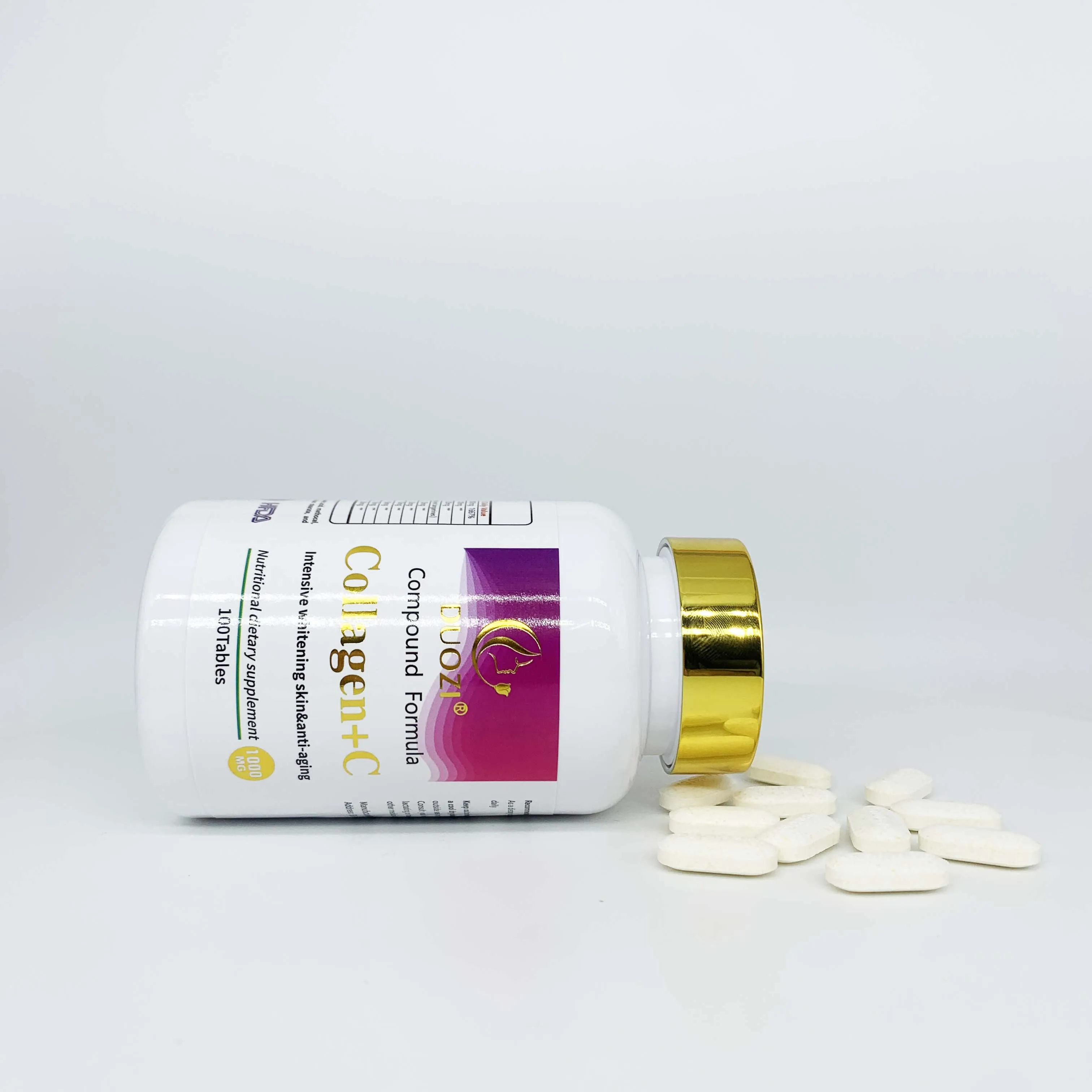 OEM Skin Whitening Brightening Compound Formula Collagen Vitamin C Tablets Candy Capsules