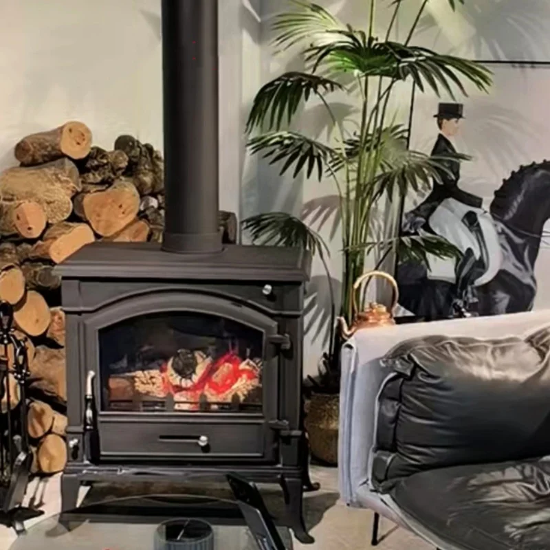 Factory PriceCast Iron Stove Good Efficiency Indoor Wood Burning Stove Matt Black Fireplace