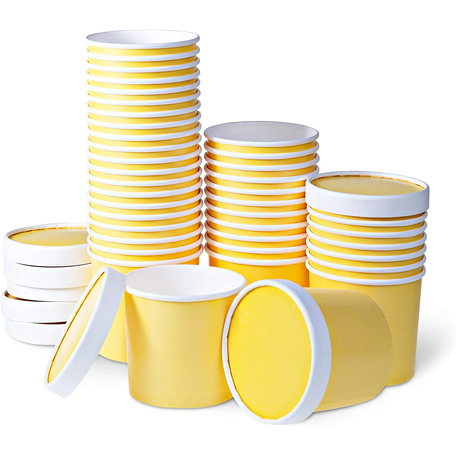 Custom Printed Disposable Double Pe Coated Paper Frozen Yogurt Ice Cream Cup Packaging