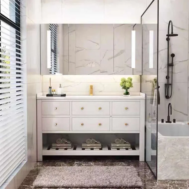 HZ  Bathroom furniture Waterproof board   Modern style Simple design  customized Vanity cabinet