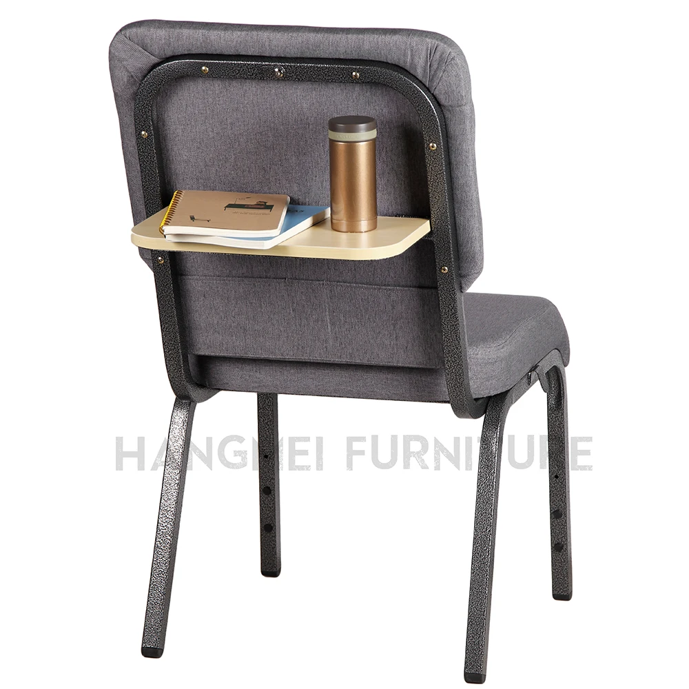 Cheap stackable  interlocking padded church chairs with Writing board