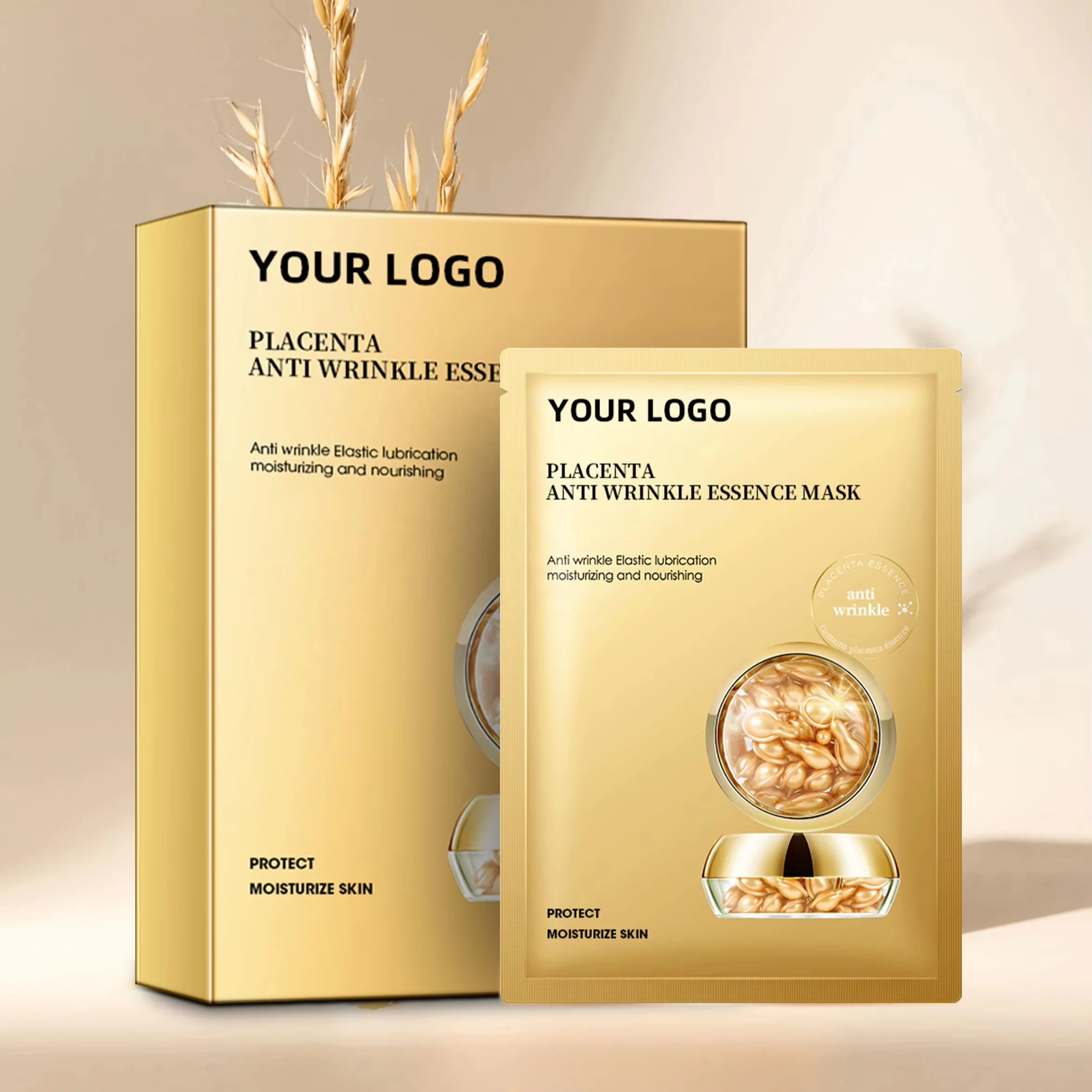 MULAN Placenta anti wrinkle essence mask Anti Aging Hydrating Facial Mask Retinol Collagen MaskEssence Face Mask Paper