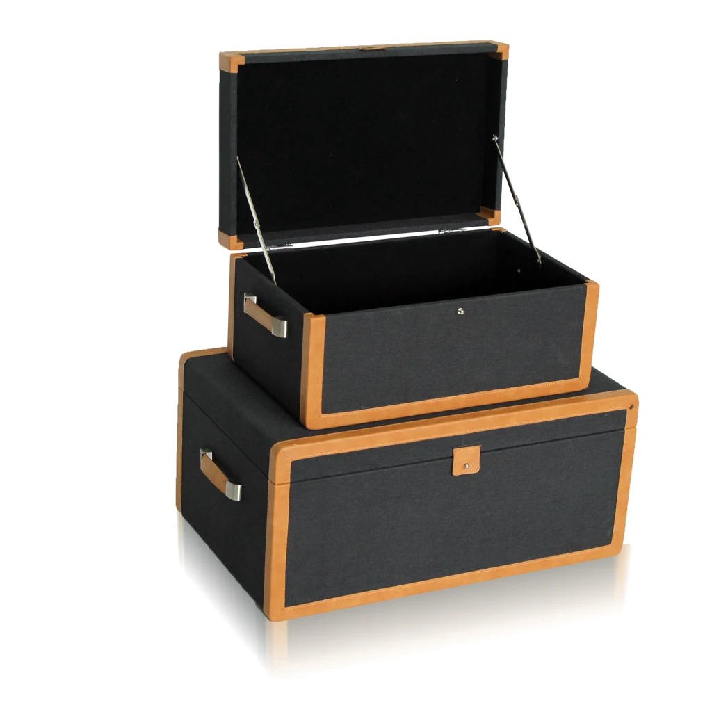 Sample design leather lock home decorative trunk set